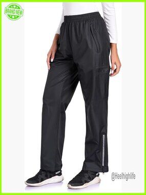 Women's Waterproof Hiking Pants Lightweight Outdoor Rain Pants with Pockets